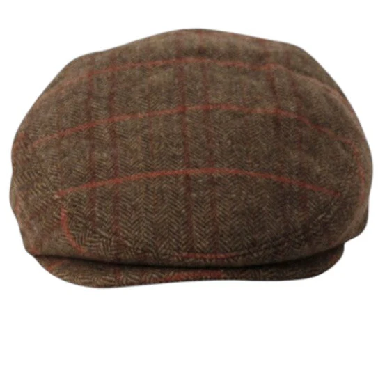Mens Brown Wool Newsboy Cap - Image 4