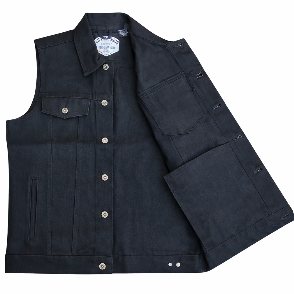 Men's Black Denim Battle Vest - Image 2