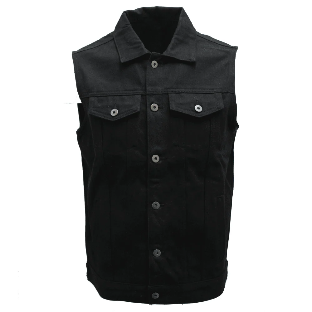 Men's Black Denim Battle Vest - Image 4