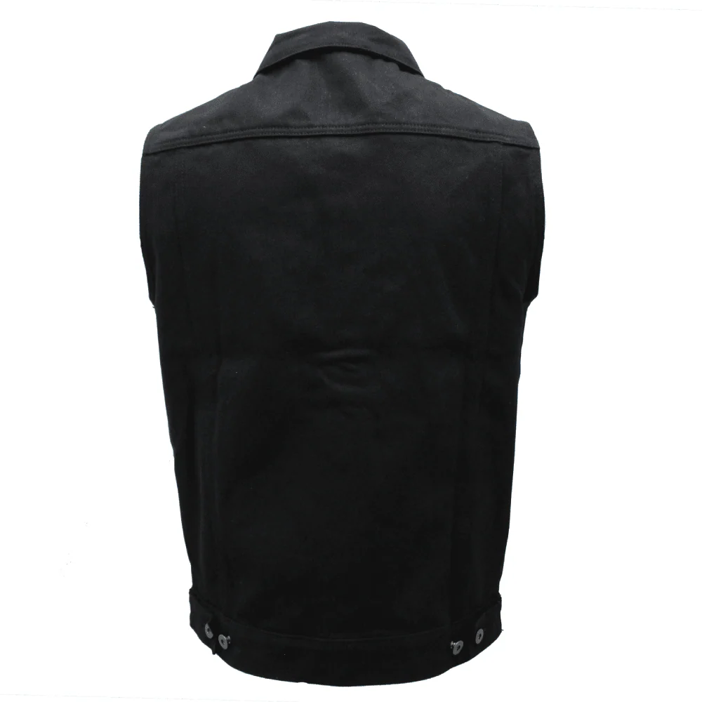Men's Black Denim Battle Vest - Image 5
