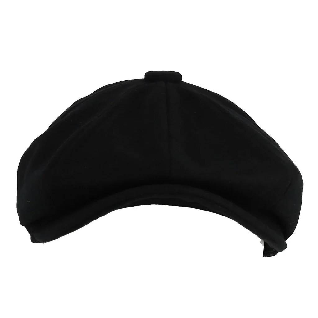 Mens Black Wool Newsboy Cap - Image 2