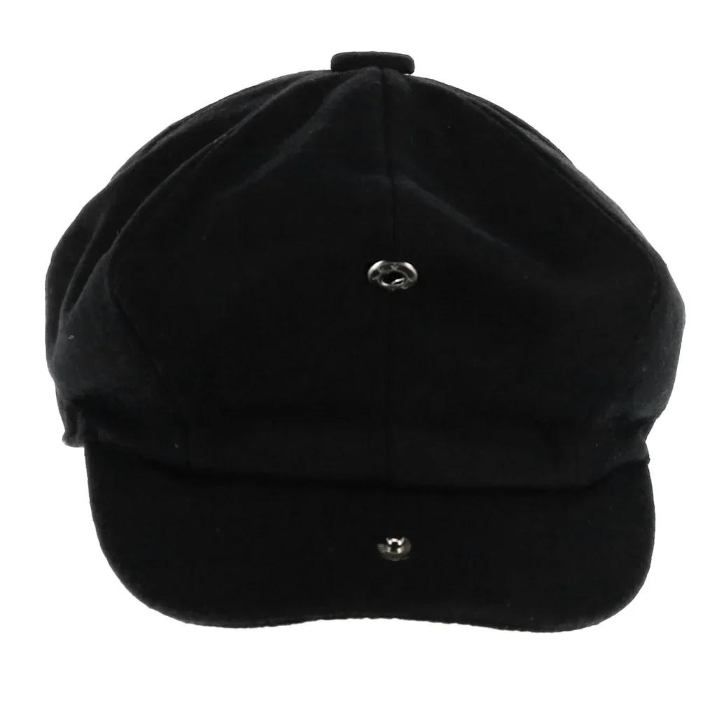 Mens Black Wool Newsboy Cap - Image 4