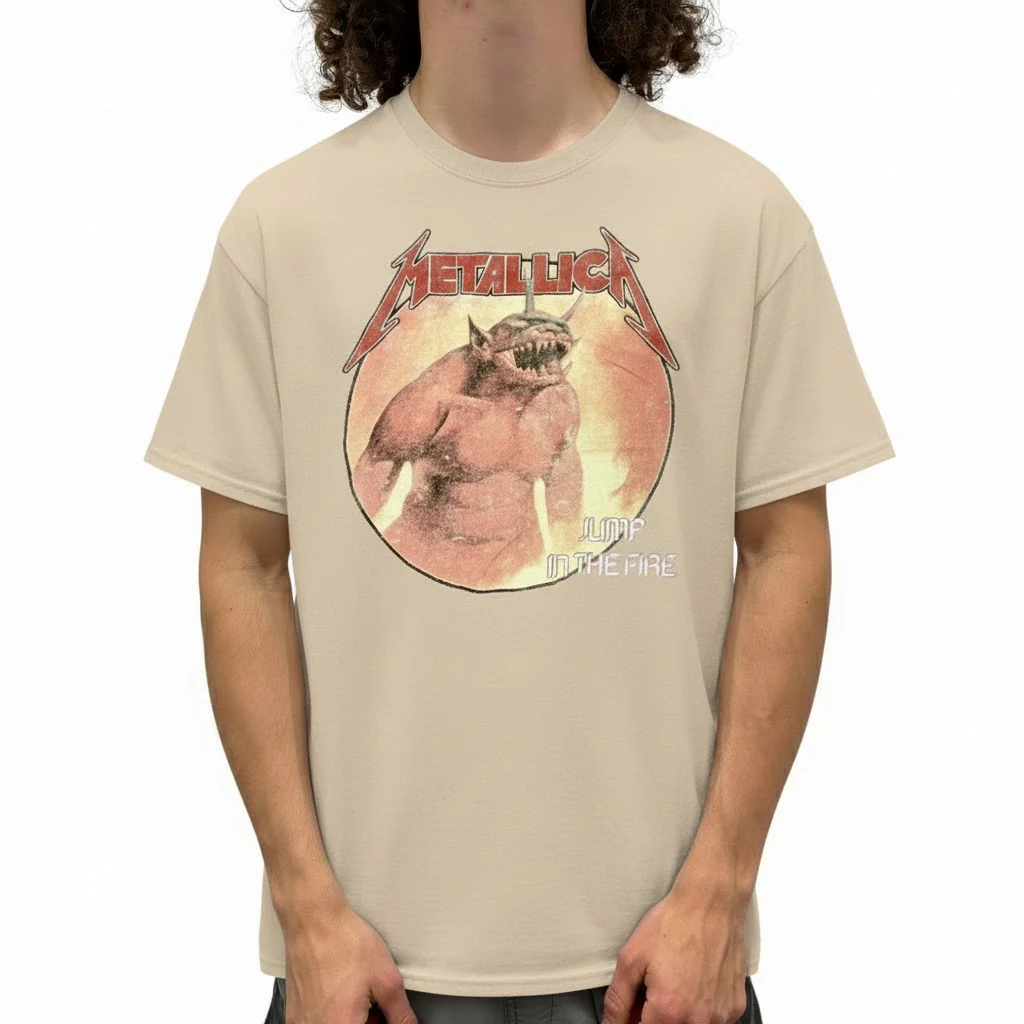 Metallica Jump In The Fire Sand T-Shirt - Image 2