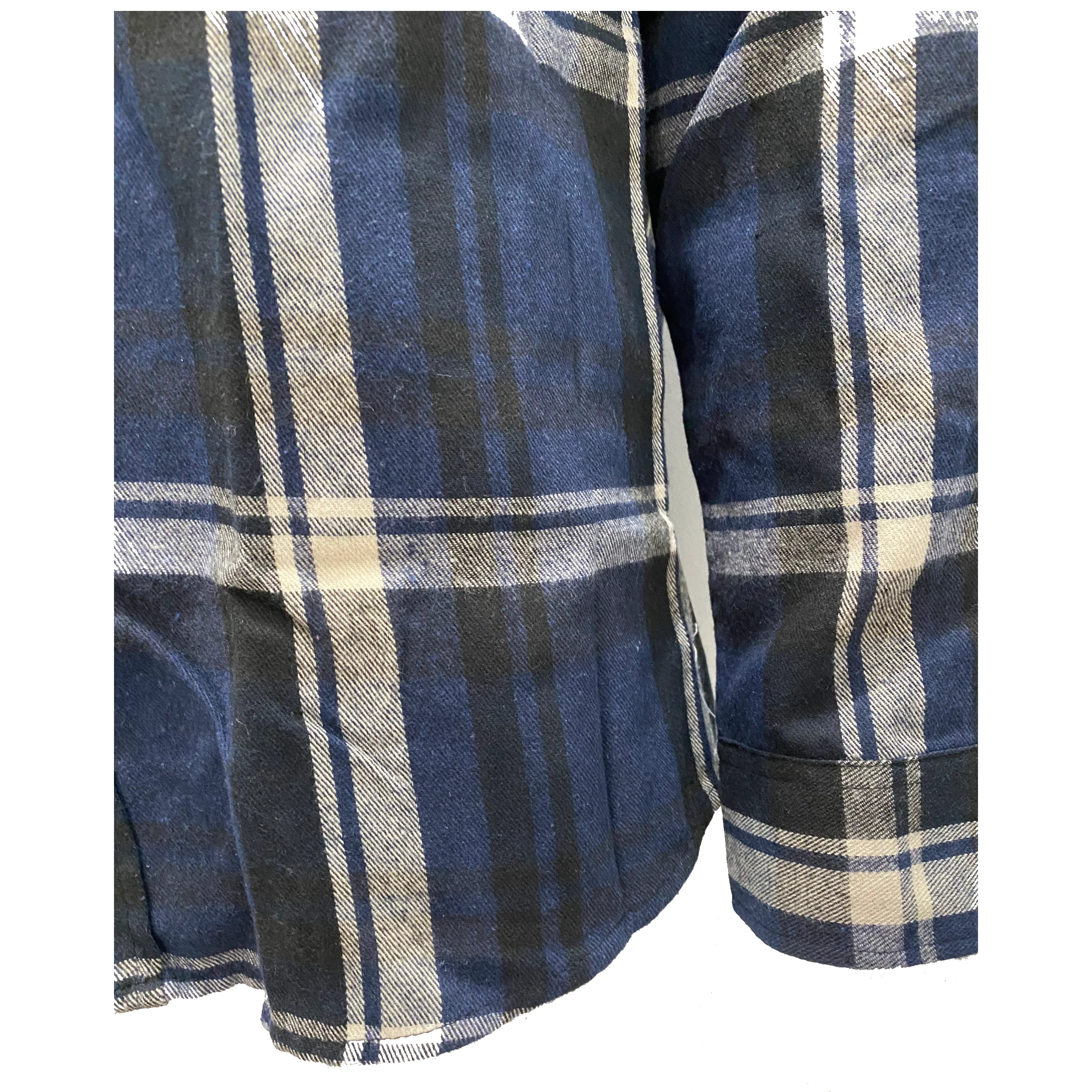 Navy Black Gray Plaid Flannel - Image 2