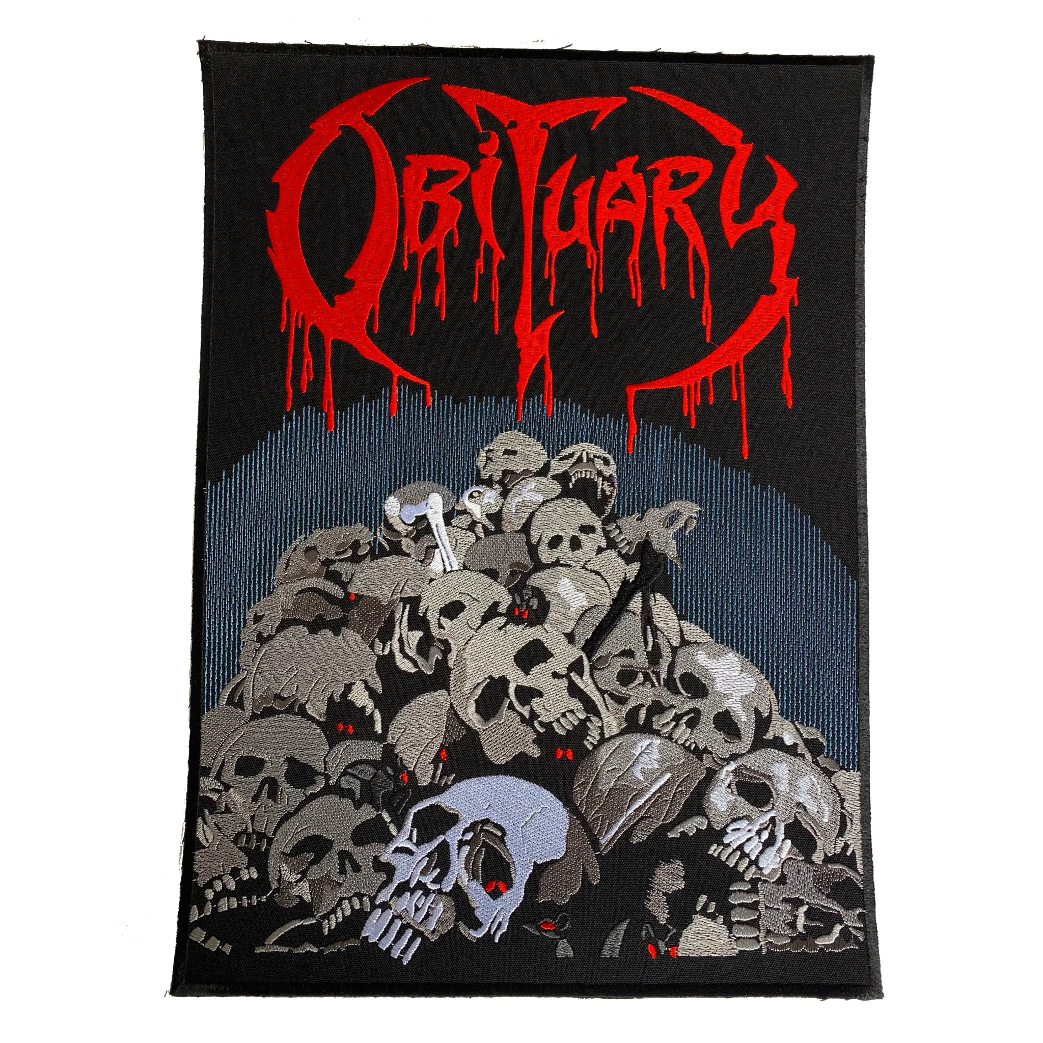 Obituary Skulls Embroidered Back Patch