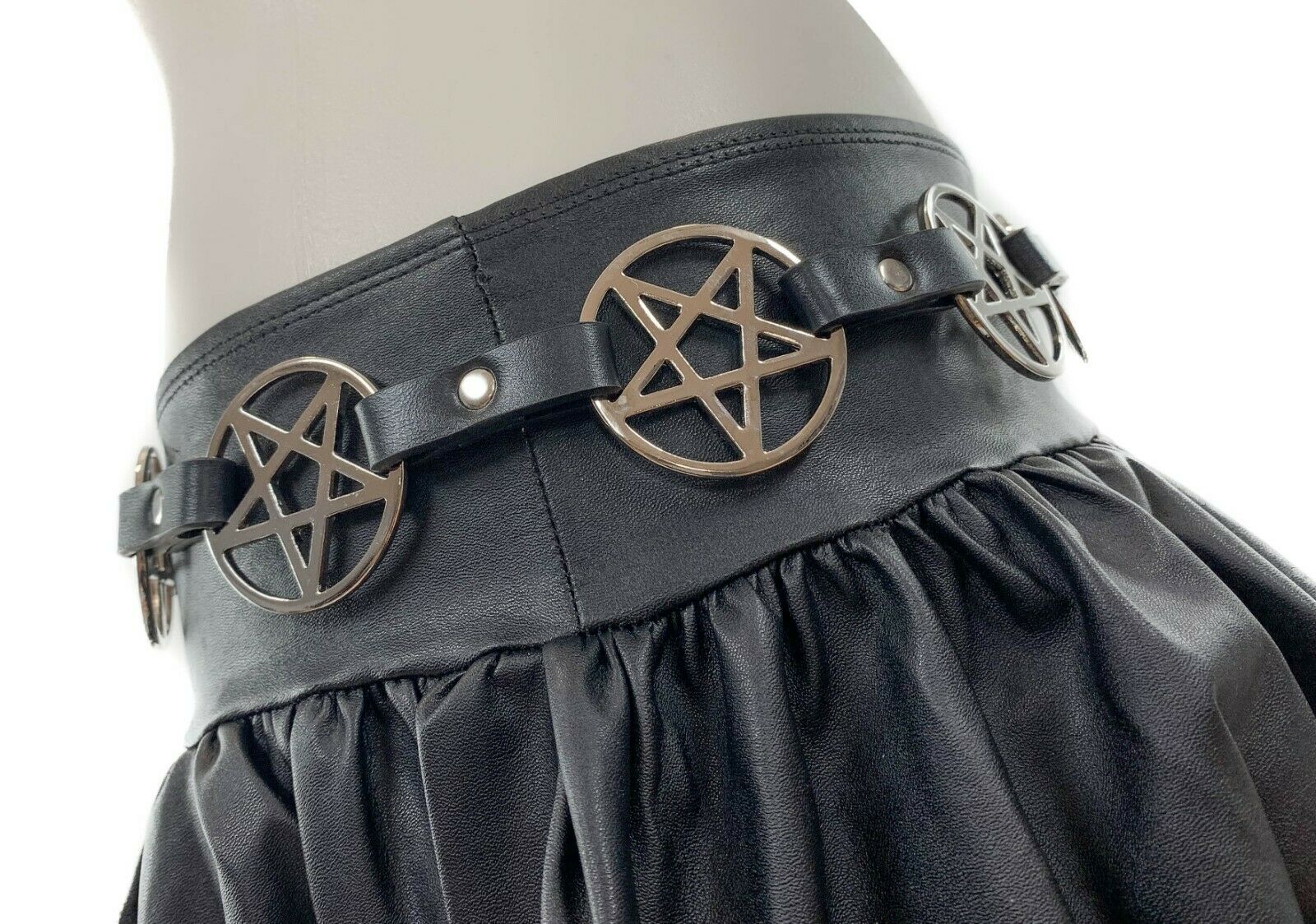 Pentagram Link Leather Belt - Image 2