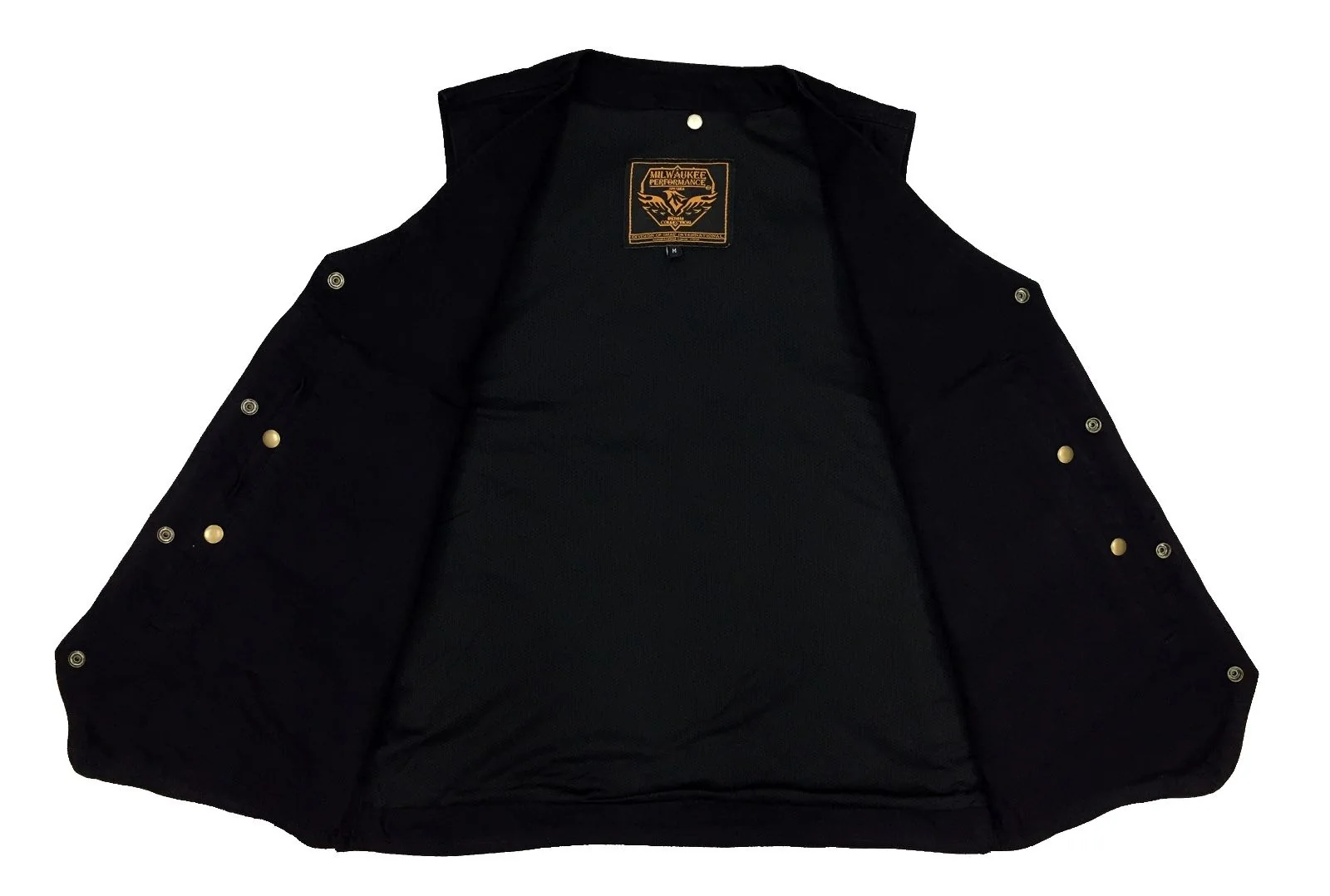 Plain Black Denim Vest by Milwaukee Leather - Image 2