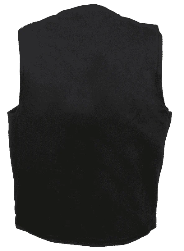 Plain Black Denim Vest by Milwaukee Leather - Image 3