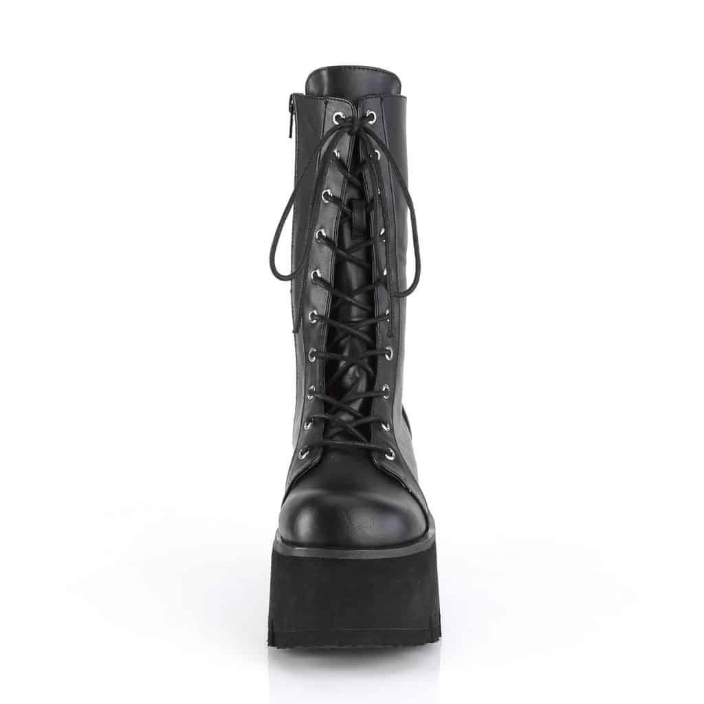 Demonia Plain Platform Leather Boot Ashes-105 - Image 2
