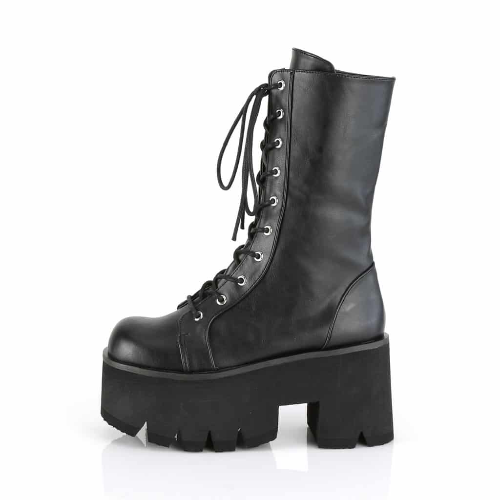 Demonia Plain Platform Leather Boot Ashes-105 - Image 3