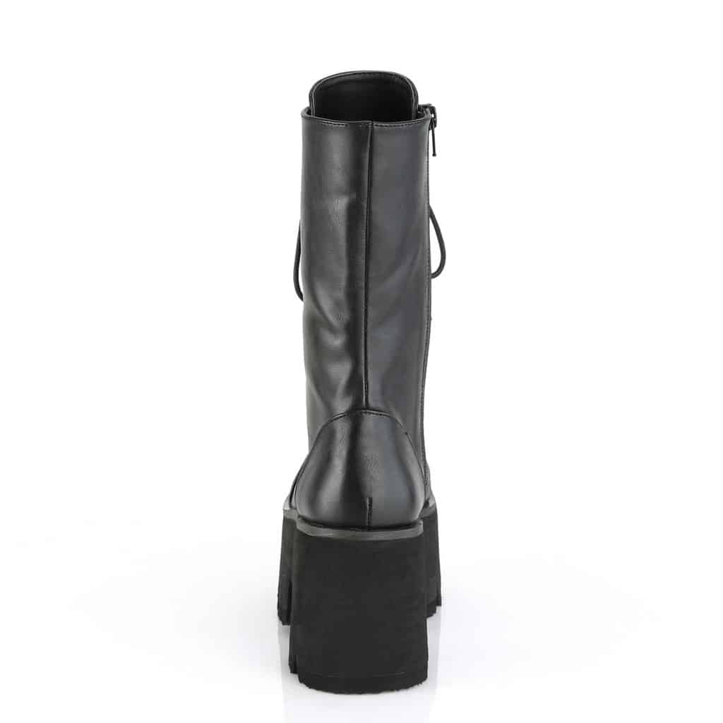 Demonia Plain Platform Leather Boot Ashes-105 - Image 4