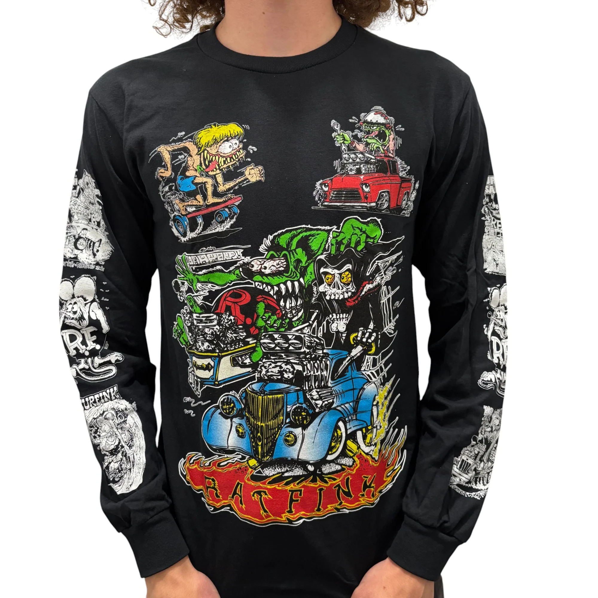 Rat Fink Collage Long Sleeve Shirt - Image 3