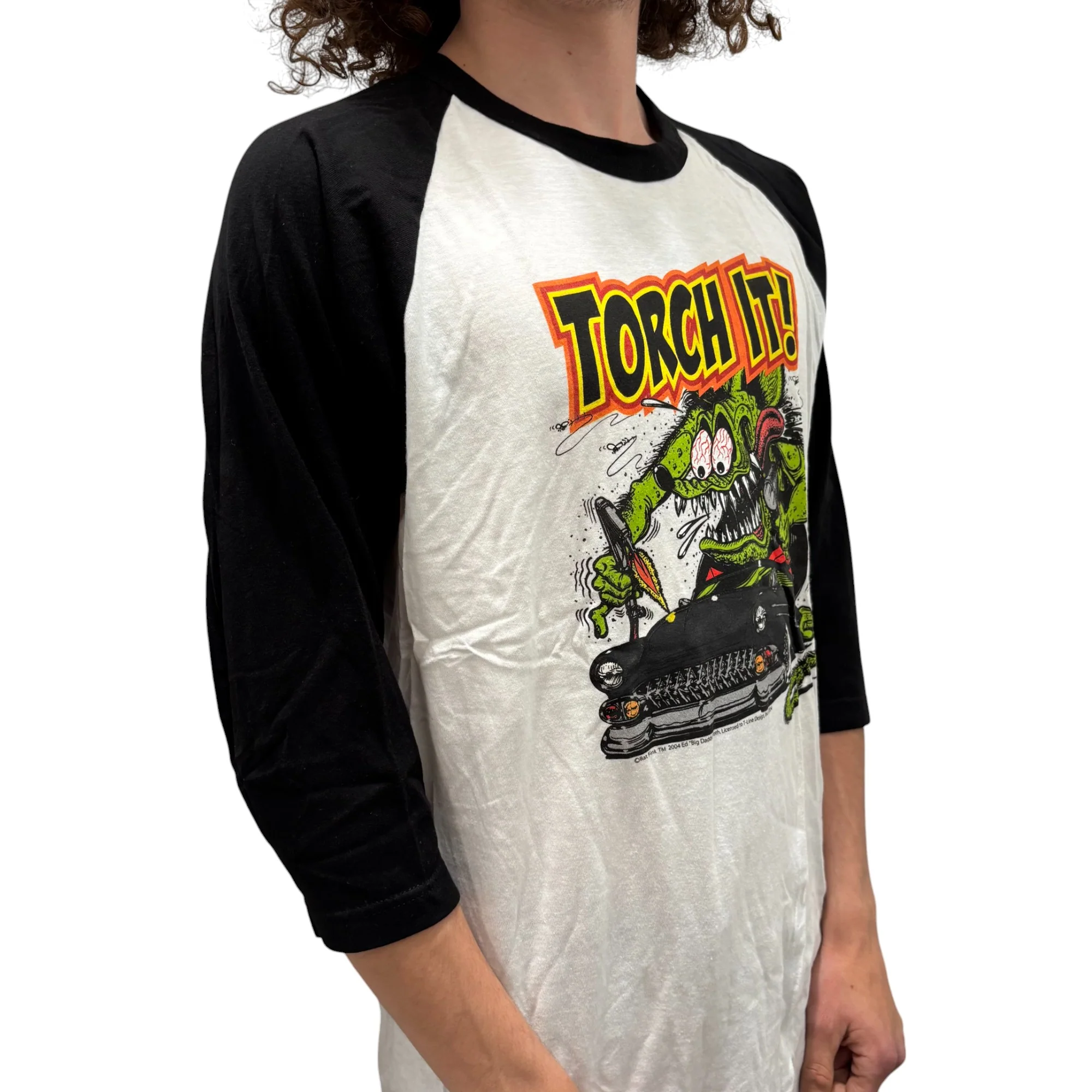 Rat Fink Torch It Baseball Tee - Image 3