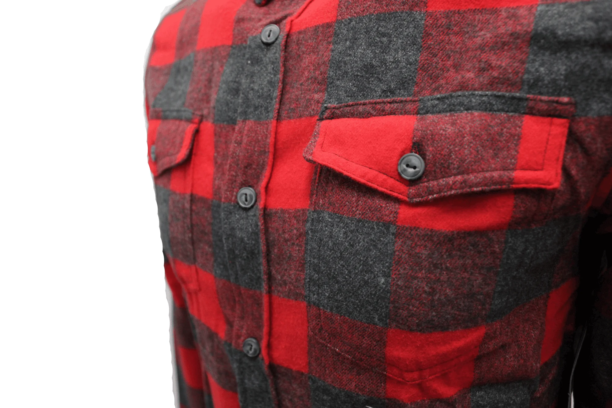 Red and Charcoal Plaid Flannel - Image 3