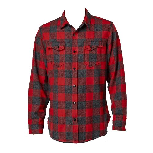 Red and Charcoal Plaid Flannel - Image 4