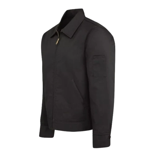 Men's Twill Quilted Workwear Black Jacket - Image 2