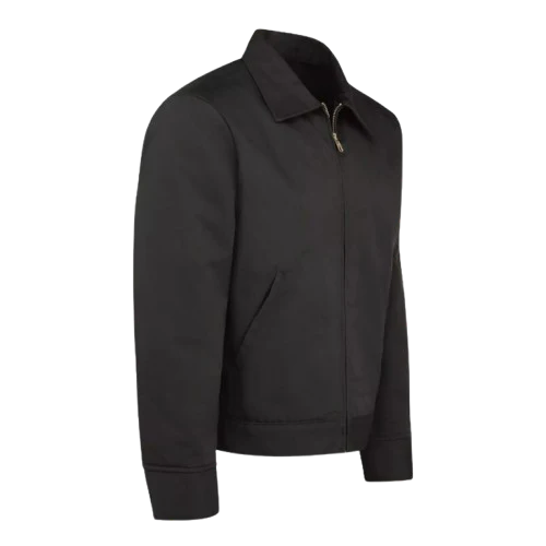 Men's Twill Quilted Workwear Black Jacket - Image 3