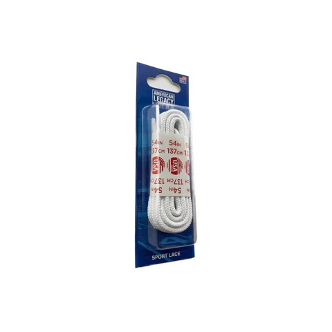 Round White Boot Laces 8-10 Eye - Image 3