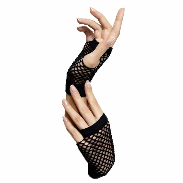 Short Fingerless Fishnet Gloves - Image 3