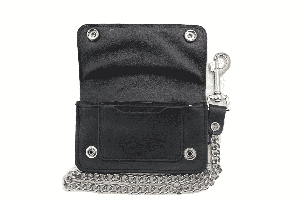 6" Side Zipper Leather Wallet w/ Chain - Image 2