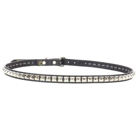 Single Row Pyramid Stud Leather Belt - Image 2