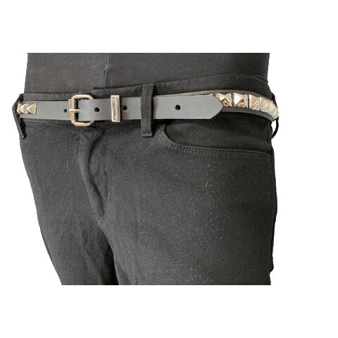 Single Row Pyramid Stud Leather Belt - Image 3