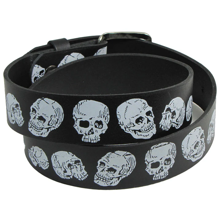 Skull Embossed Leather Belt - Image 2