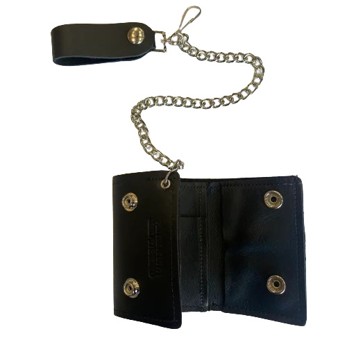 Skulls Tri-Fold Wallet w/ Chain - Image 3