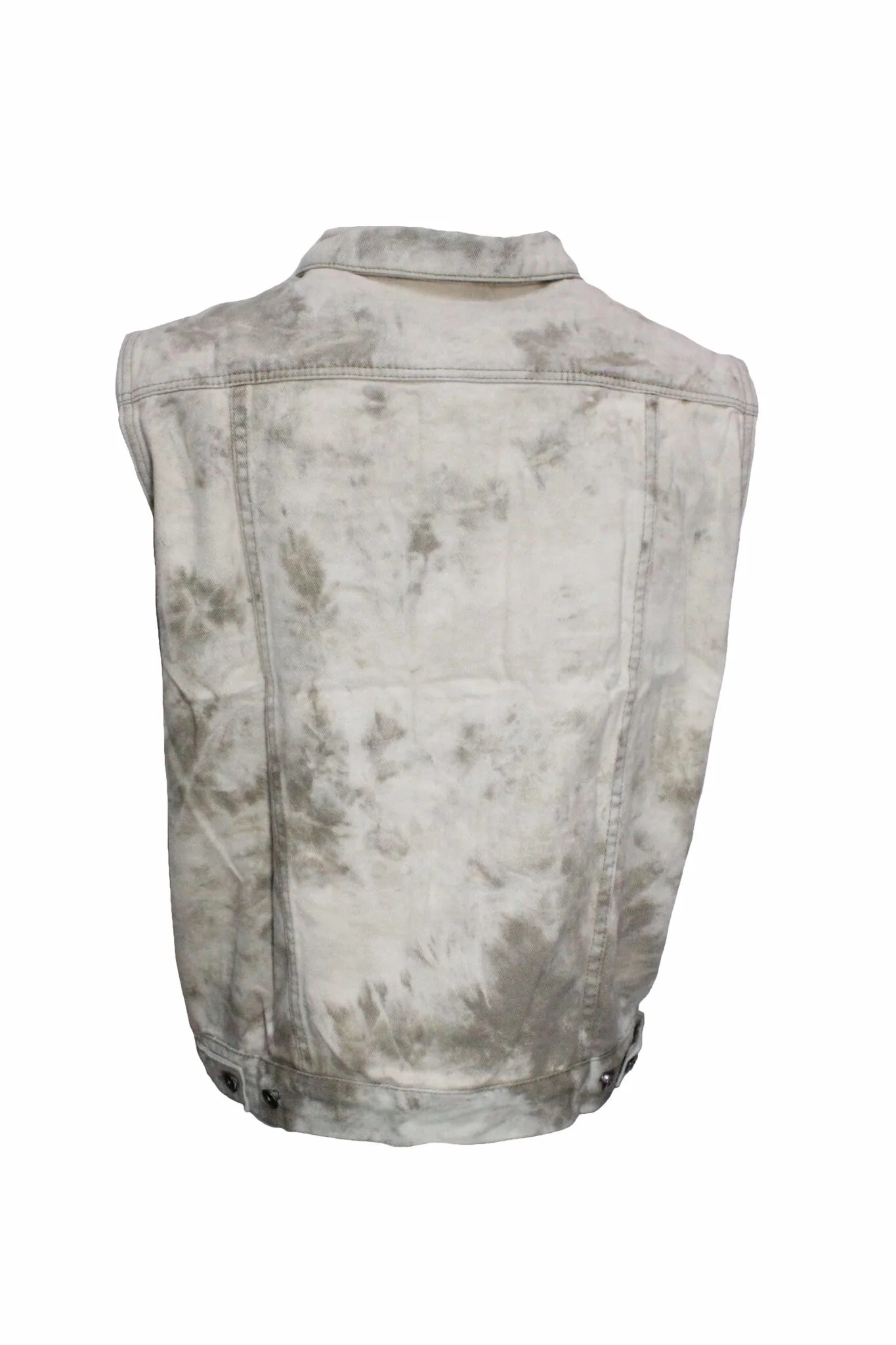 Tan Tie-Dye Denim Battle Vest - Image 3