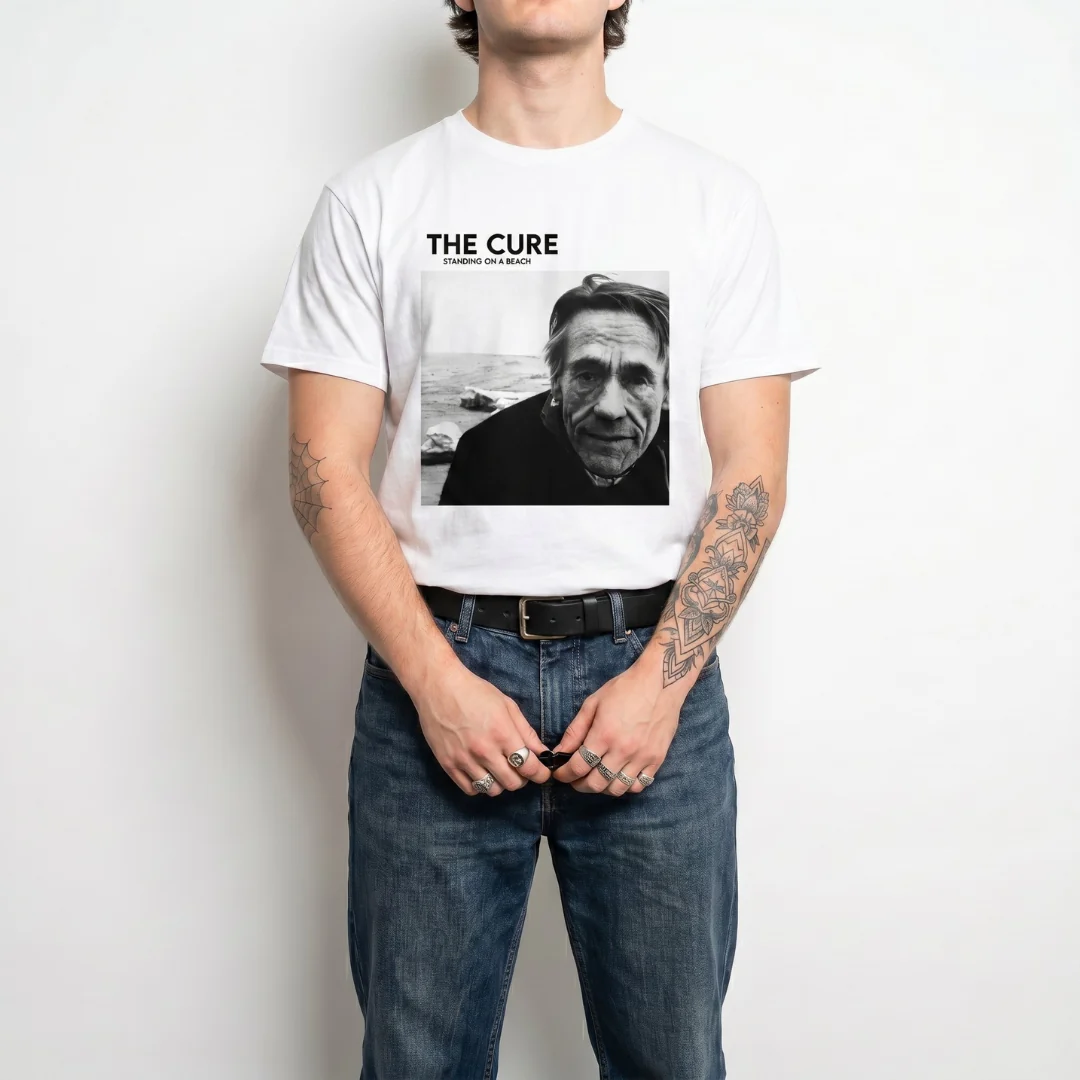 The Cure Standing On A Beach T-Shirt - Image 2