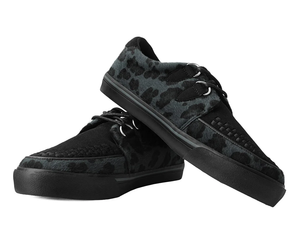 TUK Black & Grey Leopard Sneaker Creeper A9948 - Image 2