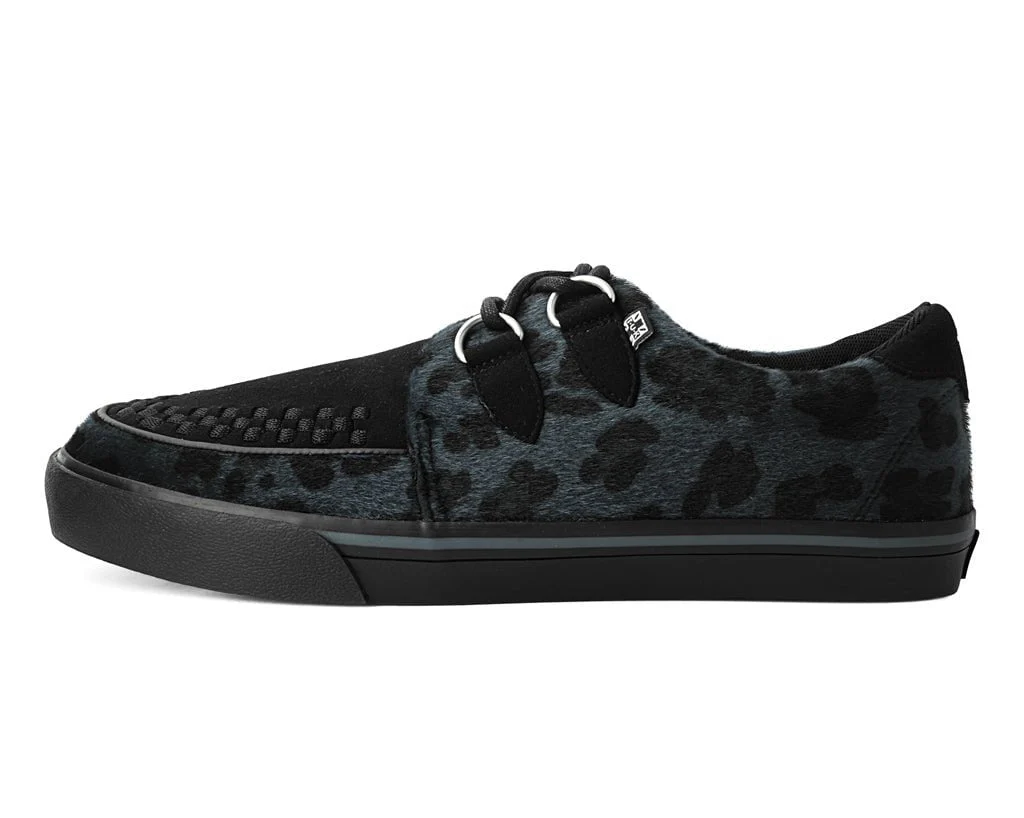 TUK Black & Grey Leopard Sneaker Creeper A9948 - Image 3