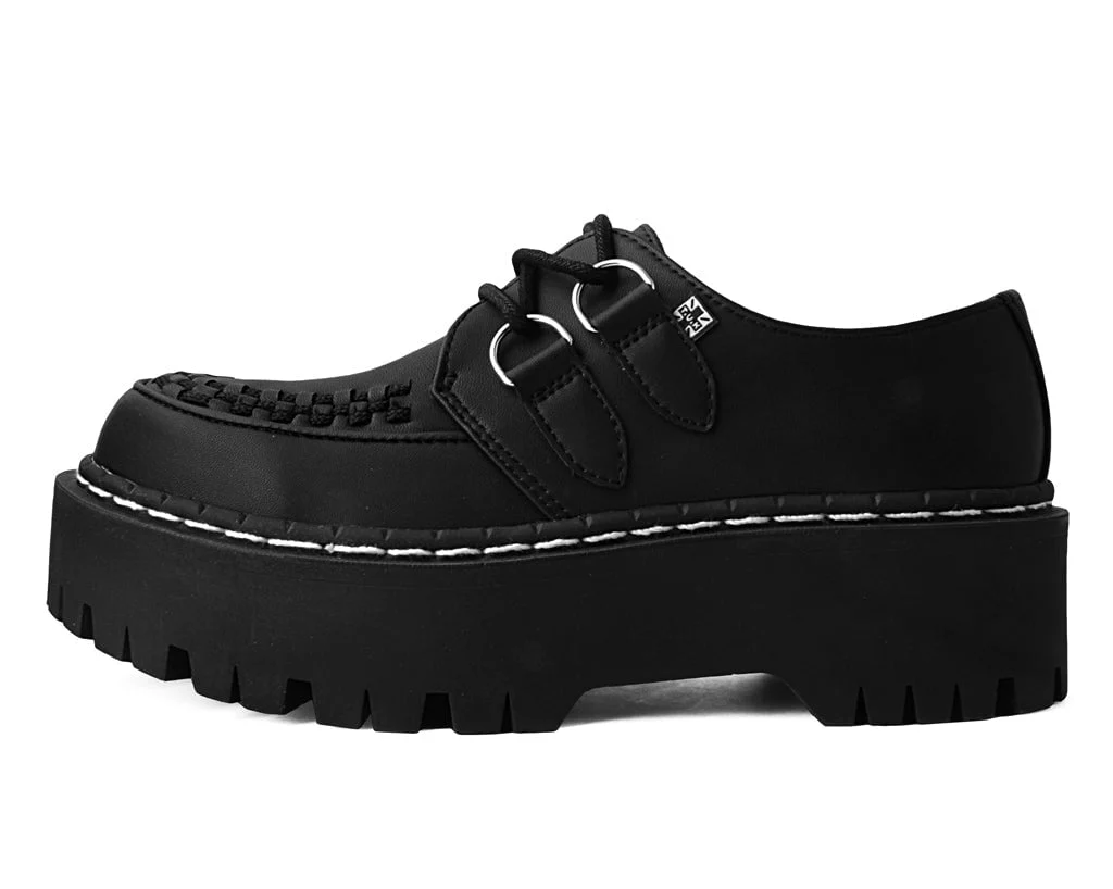 TUK Black Leather Double Decker Creeper - Image 3