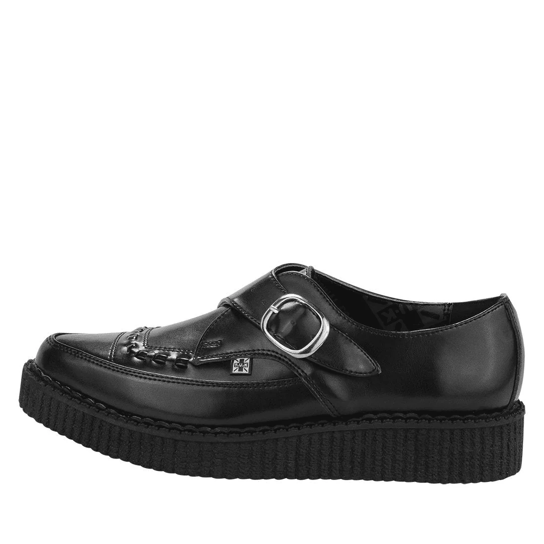TUK Black Leather Pointed Creeper A8520 - Image 2