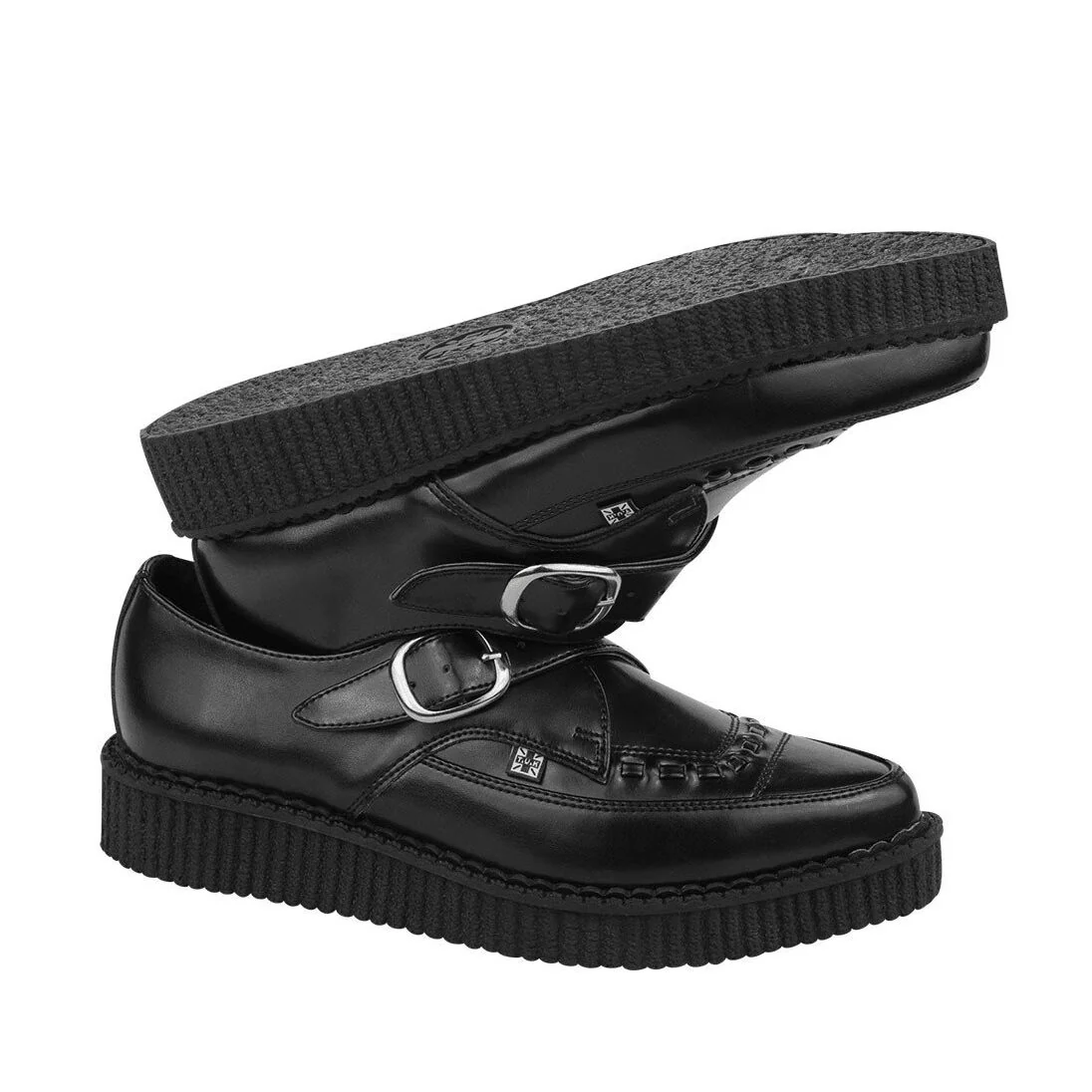 TUK Black Leather Pointed Creeper A8520 - Image 4