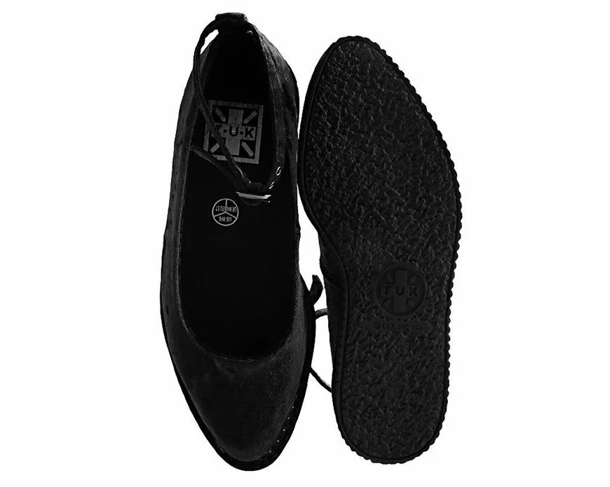 TUK Black Pointed Ballet Creeper Ankle Strap A9416 - Image 4