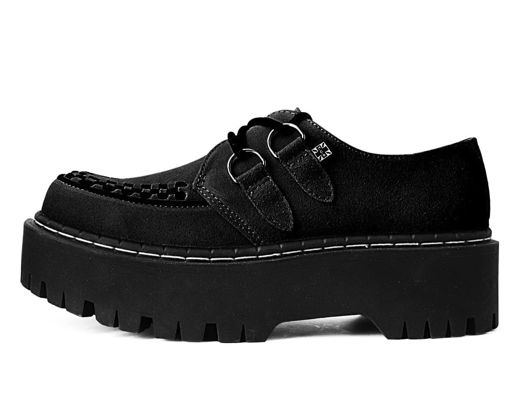 TUK Black Suede Double Decker Creeper - Image 3