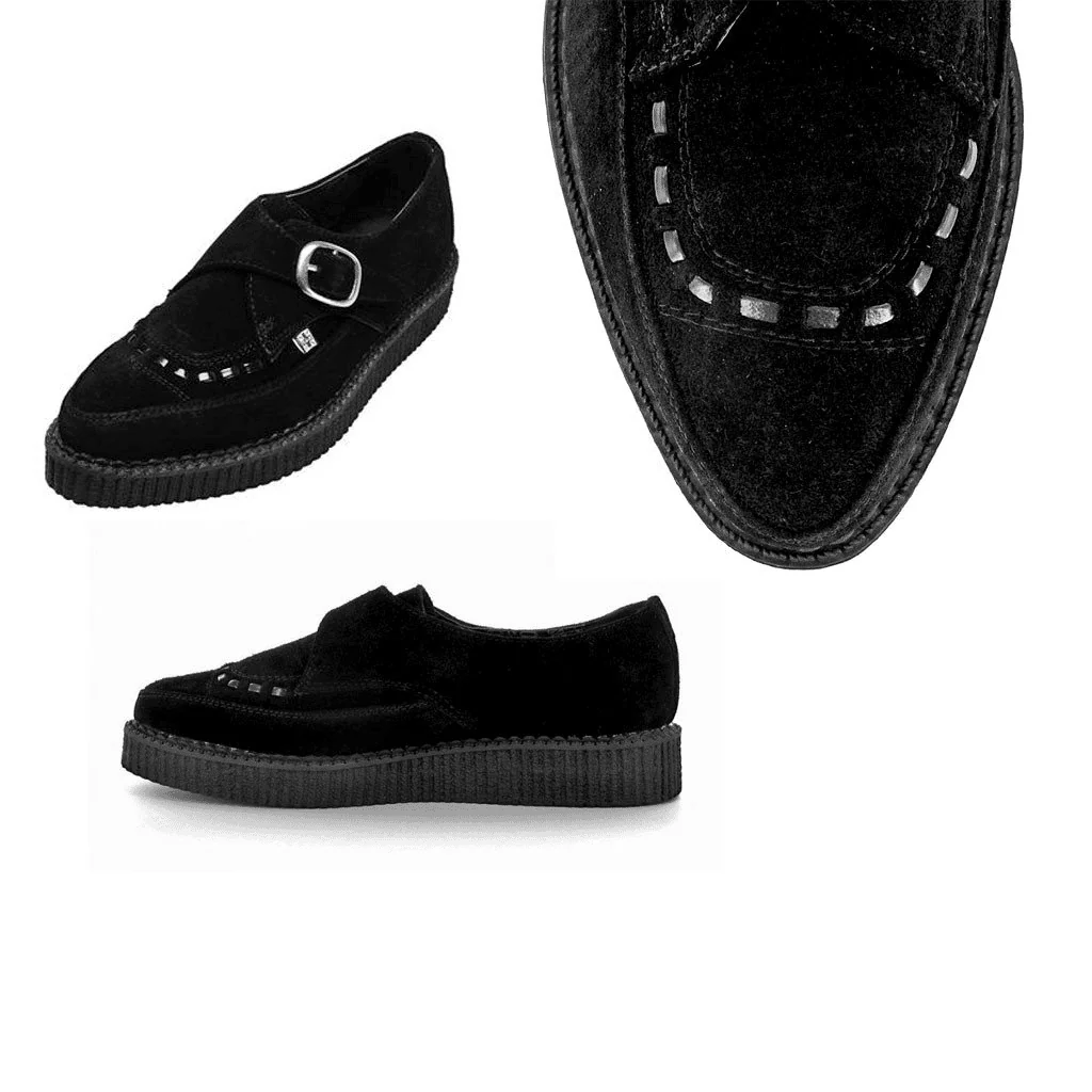 TUK Black Suede Pointed Creeper A8139 - Image 4