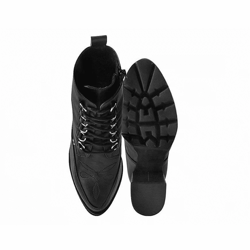 TUK Black Vegan Platform Heel 6-Ring A9689L - Image 5