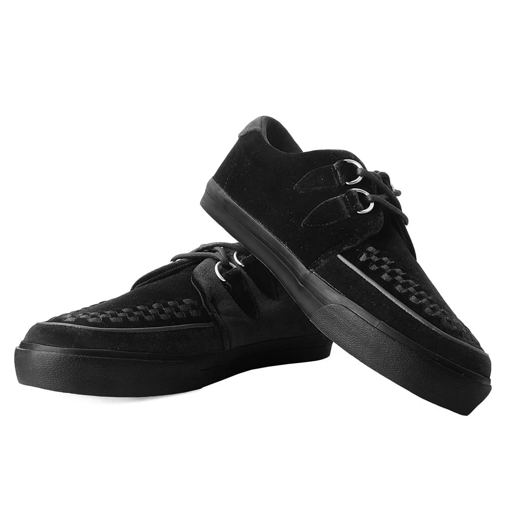 TUK Black Velvet Sneaker Creeper A9983 - Image 2