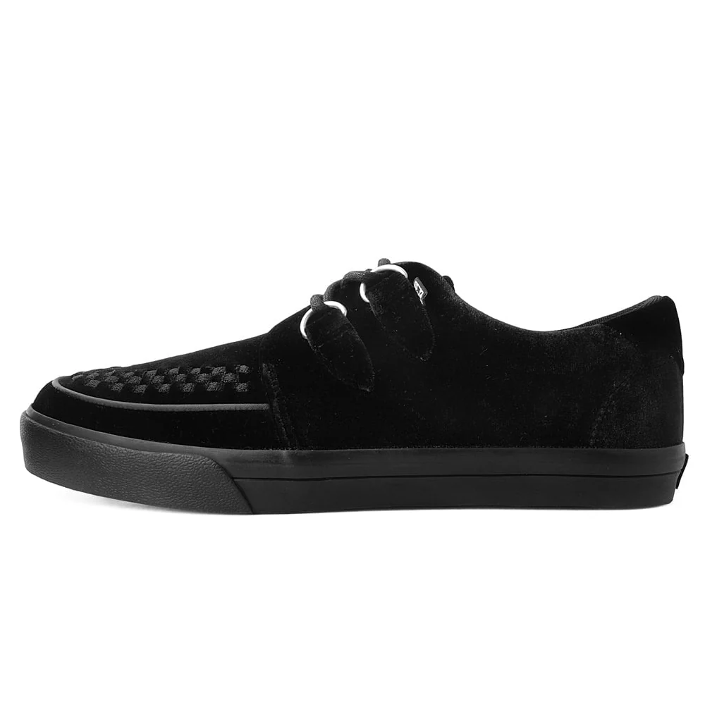 TUK Black Velvet Sneaker Creeper A9983 - Image 3