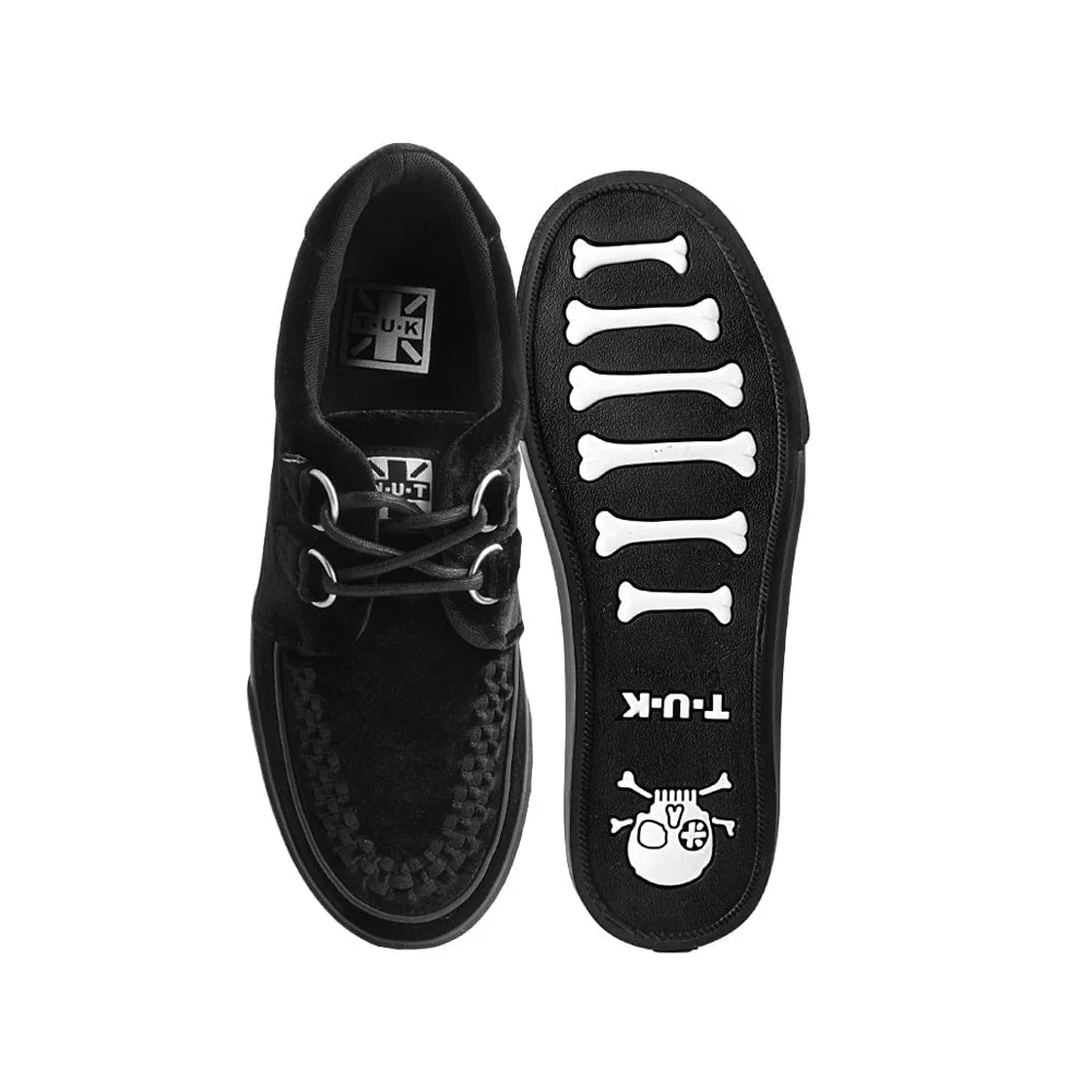 TUK Black Velvet Sneaker Creeper A9983 - Image 4