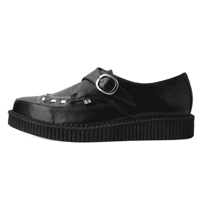 TUK Black White Leather Pointed Creeper A3017 - Image 3