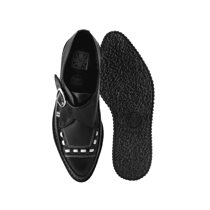 TUK Black White Leather Pointed Creeper A3017 - Image 4