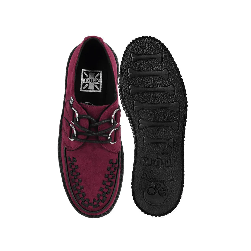 TUK Burgundy Faux Suede Mondo Creeper V3291 - Image 2
