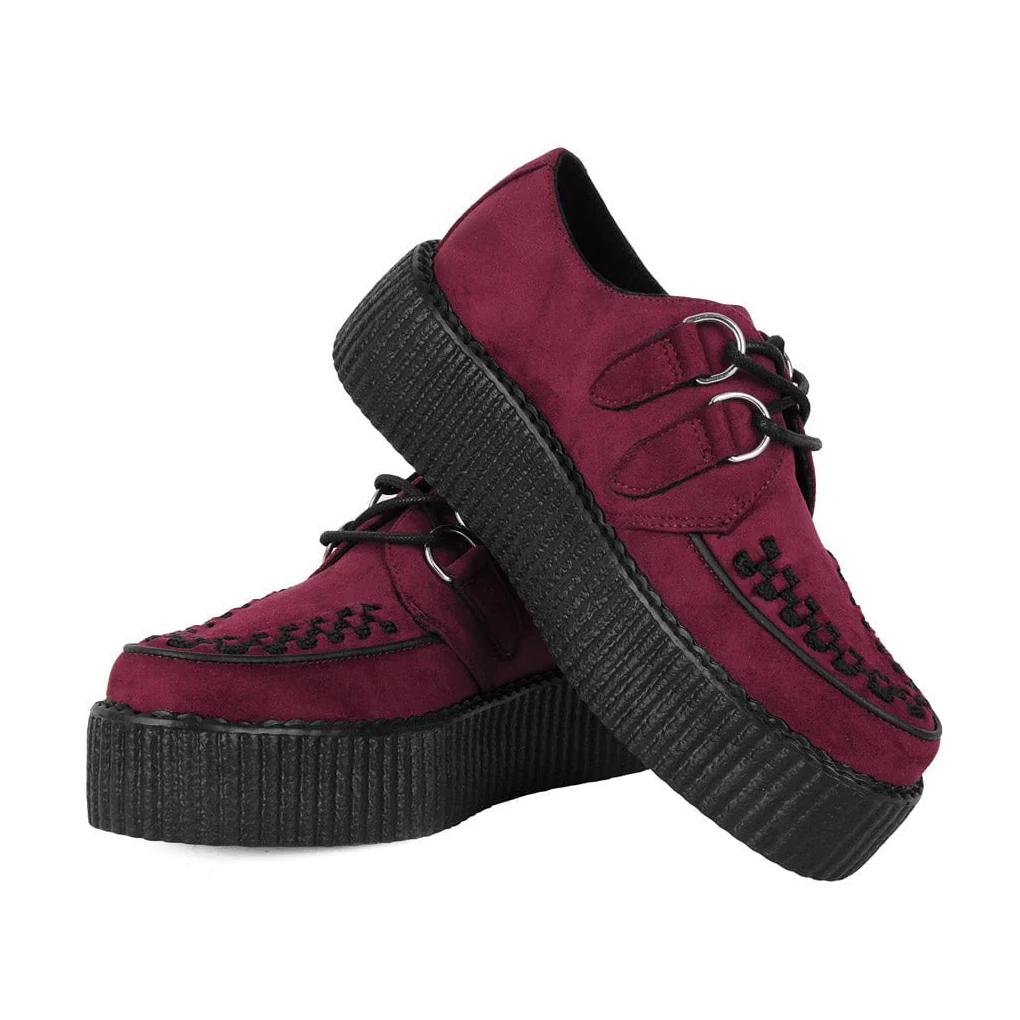 TUK Burgundy Faux Suede Mondo Creeper V3291 - Image 3
