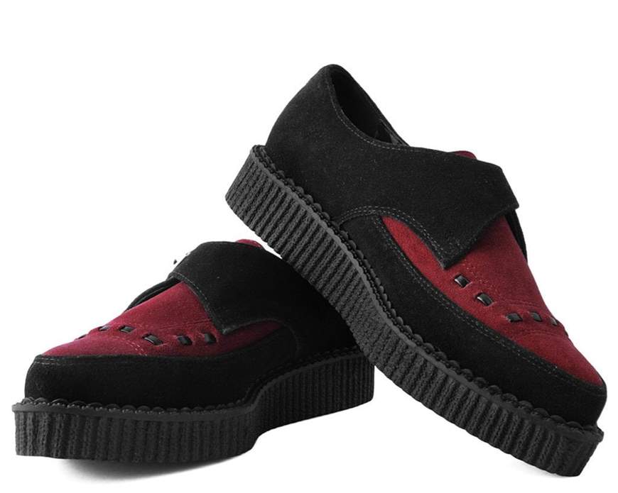 TUK Burgundy Suede Pointed Creeper A9592 - Image 2