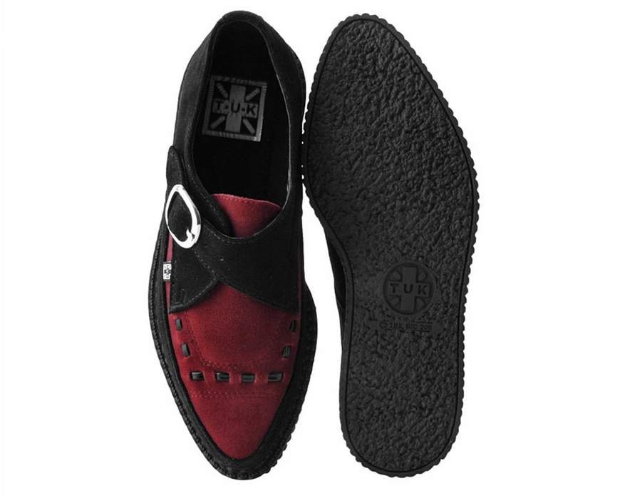 TUK Burgundy Suede Pointed Creeper A9592 - Image 4