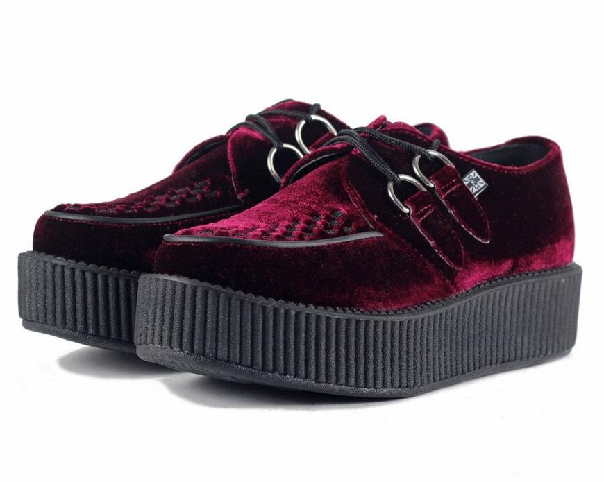 TUK Burgundy Velvet Mondo Creeper V8463 - Image 3