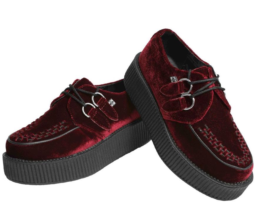 TUK Burgundy Velvet Mondo Creeper V8463 - Image 4